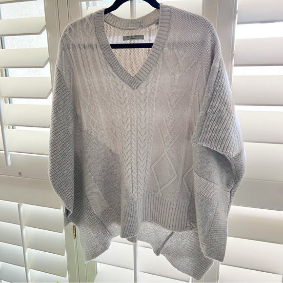 All Saints Cable Knit Wool Poncho Sweater - Picture 1 of 6